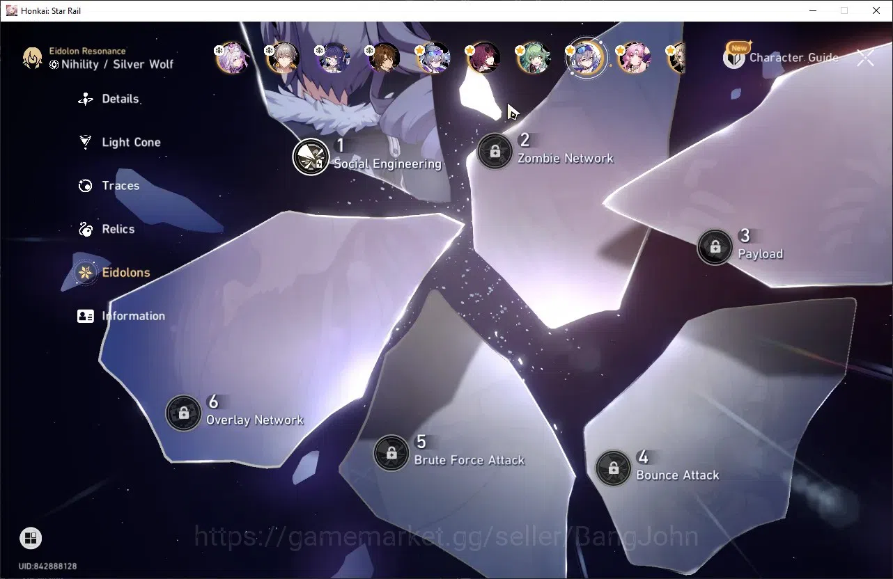 Honkai Star Rail Accounts Unknown | TL 60, Castorice+Sign, Silver Wolf E1+Si image 10