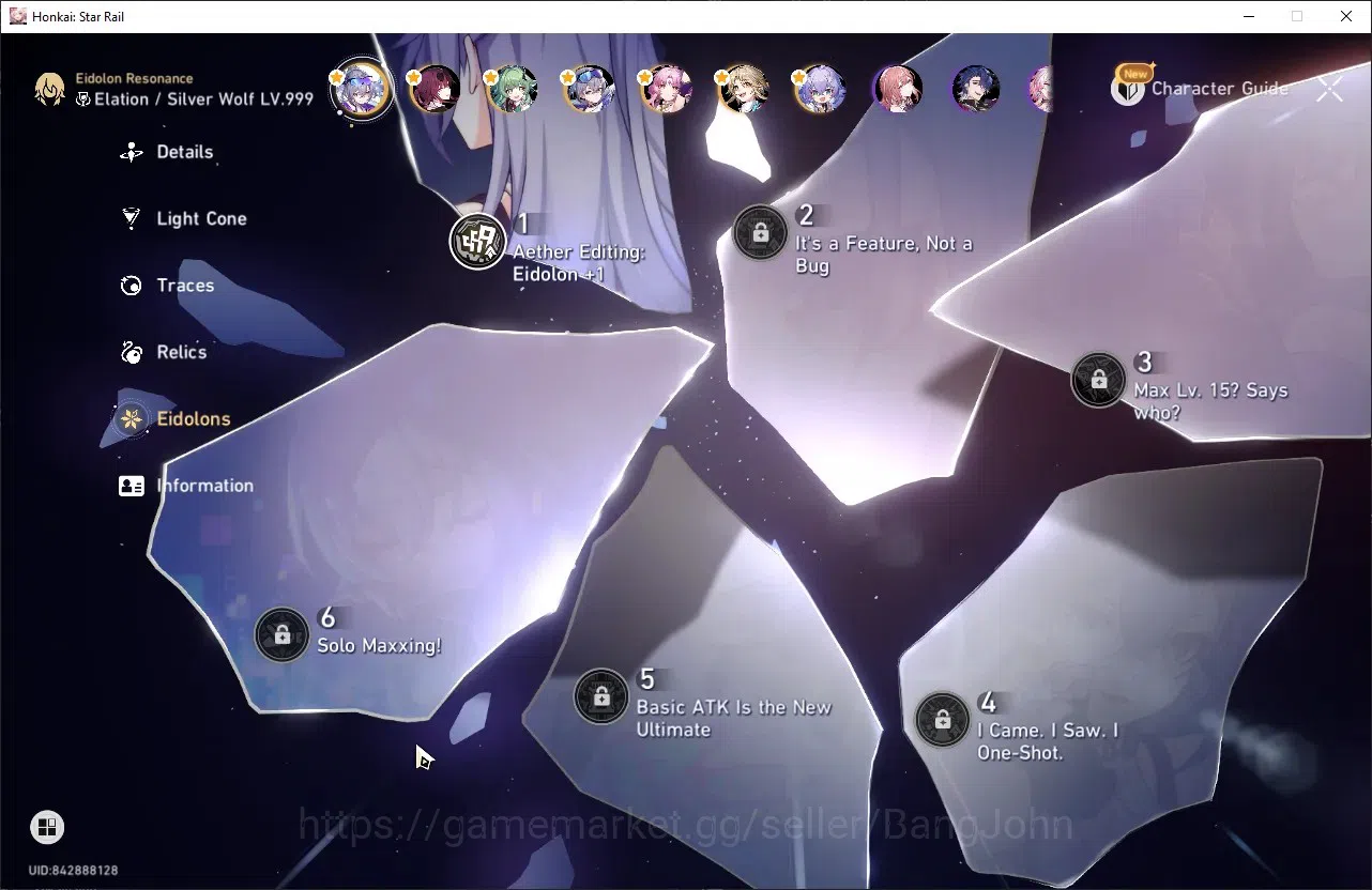 Honkai Star Rail Accounts Unknown | TL 60, Castorice+Sign, Silver Wolf E1+Si image 11