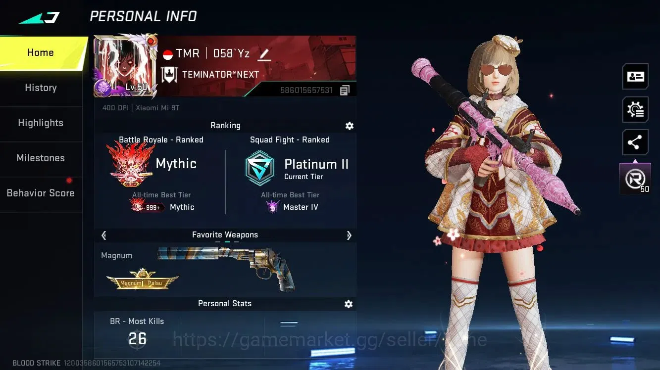 Blood Strike Accounts Rare Skin ASIA|1 ETERNAL: Desert Eagle - Scorpius|Many Collabs|13 ULTRA|4 LIMITED|DETAIL CHECK 1