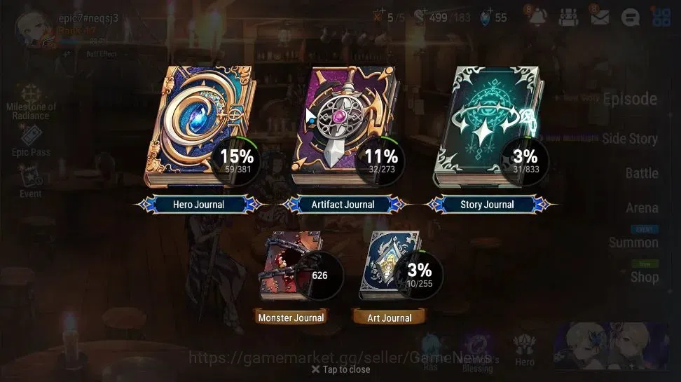 Epic Seven Accounts GLOBAL|UnVerif|3 ML (SN Yulha,SP Politis,SE Celine image 3