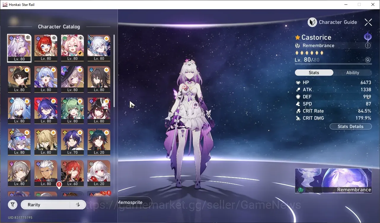 Honkai Star Rail Accounts Others Asia|TL 70|Archer PremTeam|18 Limited (SW999)+Sign Castorice,YaoGuang,The 1