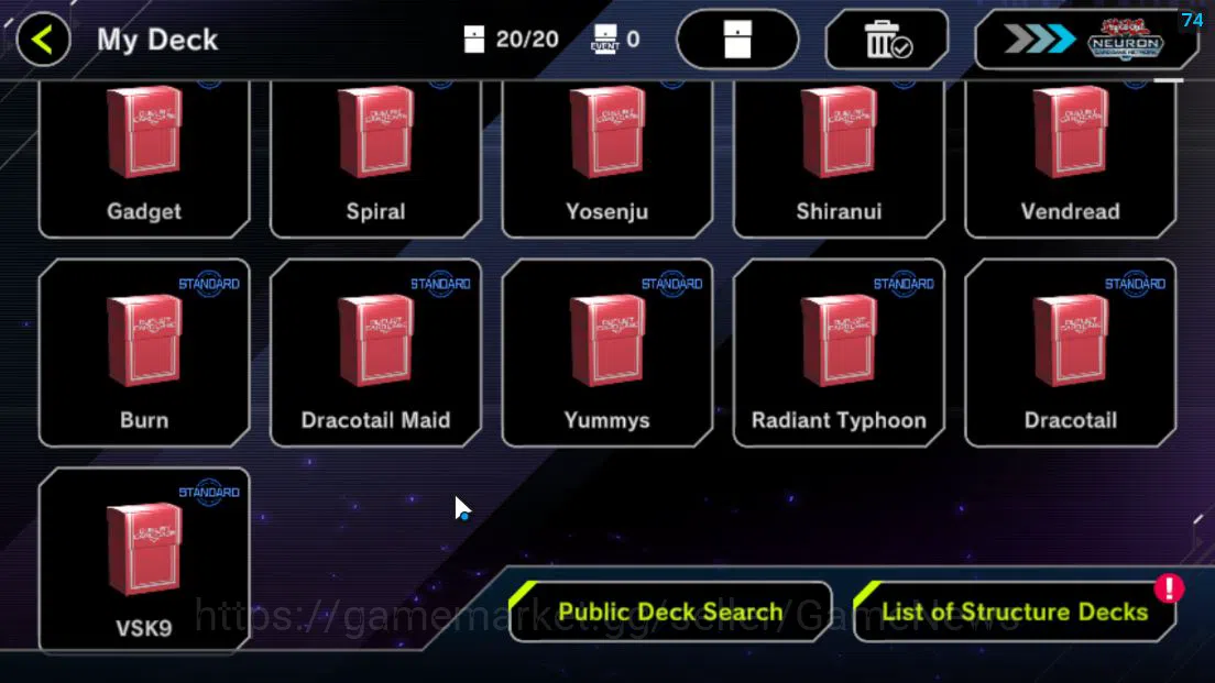 Yu-Gi-Oh! Master Duel Accounts Lv 18 | 20 Deck |VSK9,Radiant Typhoon,Dracotail,Yu image 3