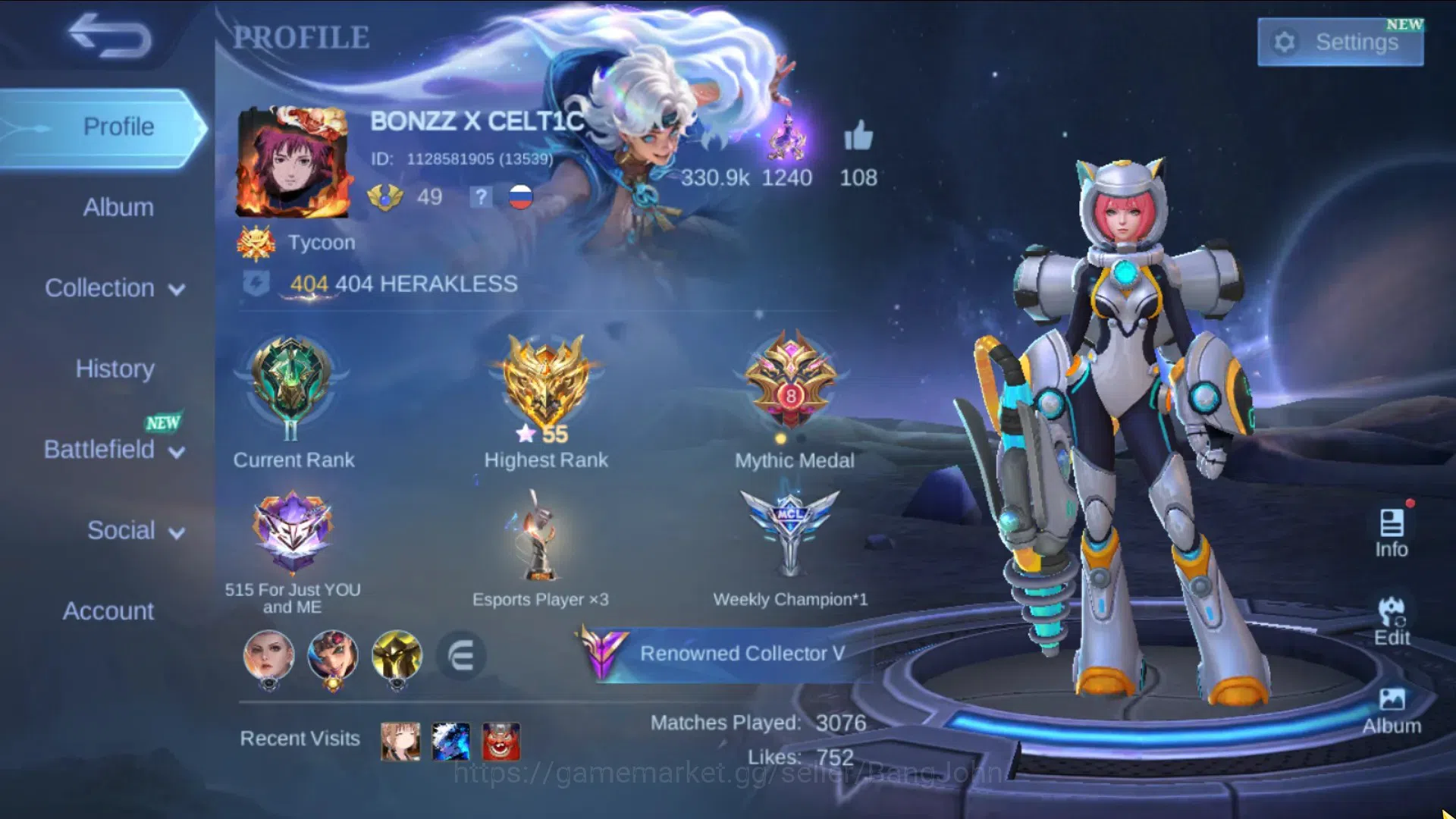 Mobile Legends: Bang Bang Accounts Global|Hero 99 Skin 207|Renowned|Collector Natalia image 14