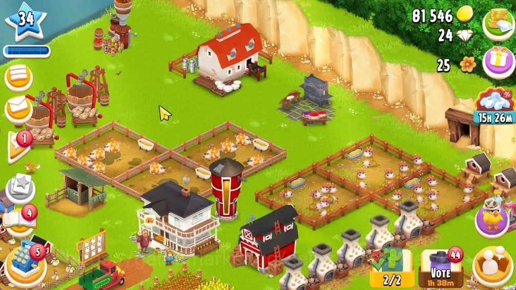 Hay Day Accounts Lvl 34 | Silo Storage 525 + Barn Storage 1050 | La image 1