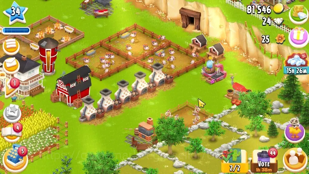 Hay Day Accounts Lvl 34 | Silo Storage 525 + Barn Storage 1050 | La image 2