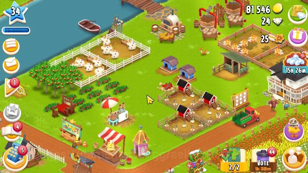 Hay Day Accounts Lvl 34 | Silo Storage 525 + Barn Storage 1050 | La image 3