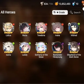 Epic Seven Accounts Starter Global Unverif|Fresh Starter|3 ML(Solitaria,B.Hwayoung,S.Diene)+7*5 RGB|PoH+Bless ON|E1