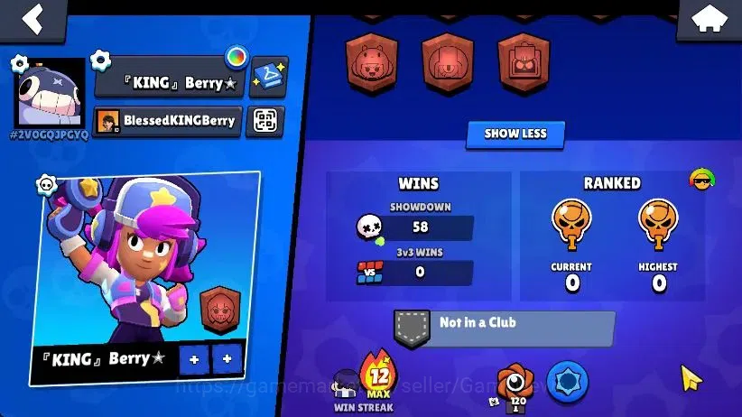 Brawl Stars Accounts 1100 Trophy|18 Brawlers 4 Max Lv [MR P,Bo,Edgar,Shelly]|1 Buffies|2 Epic Skins [Stellar Shelly] 1 SR|3K 2