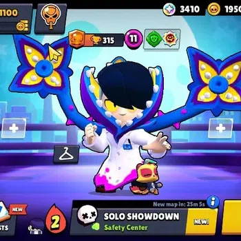 Brawl Stars Accounts 1100 Trophy|18 Brawlers 4 Max Lv [MR P,Bo,Edgar,Shelly]|1 Buffies|2 Epic Skins [Stellar Shelly] 1 SR|3K
