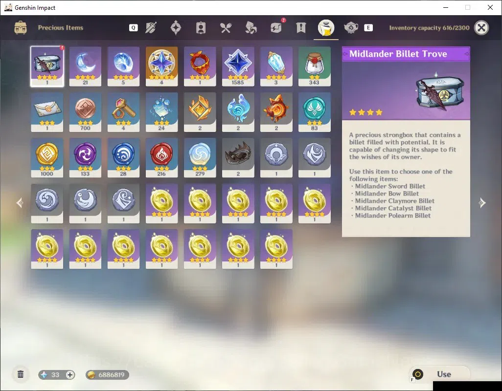 Genshin Impact Accounts Others ASIA|AR 55|3 Limited+3 (5*Weapon)|(Escoffier,Skrik)Sign,Chasca|Standart 10
