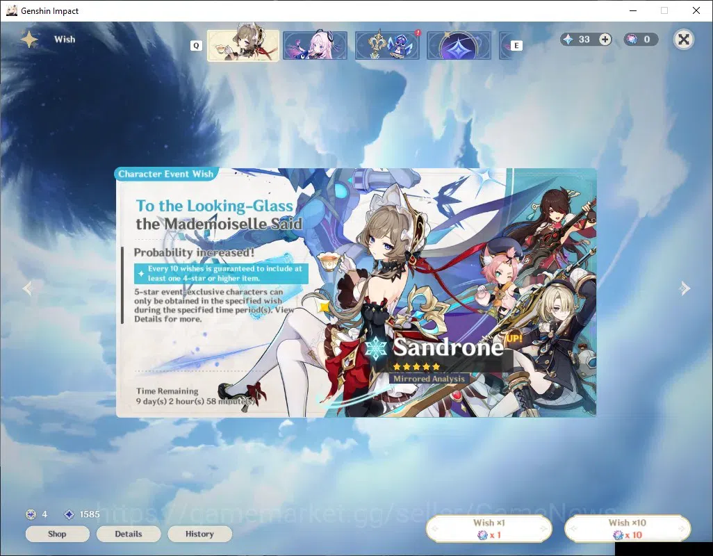 Genshin Impact Accounts Others ASIA|AR 55|3 Limited+3 (5*Weapon)|(Escoffier,Skrik)Sign,Chasca|Standart 12