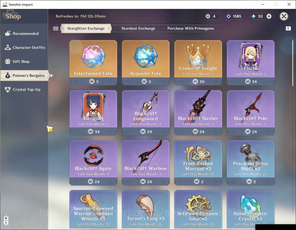 Genshin Impact Accounts Others ASIA|AR 55|3 Limited+3 (5*Weapon)|(Escoffier,Skrik)Sign,Chasca|Standart 14