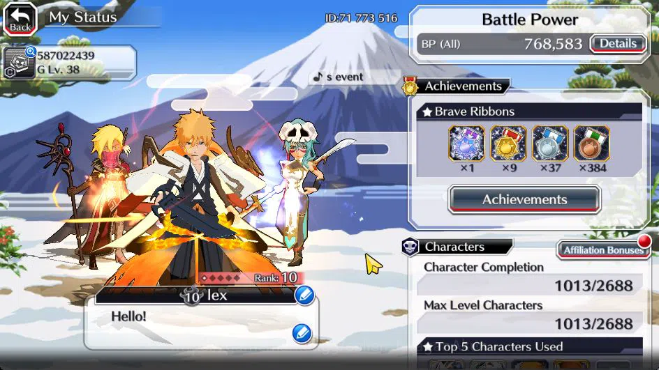 Bleach: Brave Souls Accounts [GLOBAL]50K Orb|Ichigo 10th Anniv,Halibel Cacao,Ne image 2