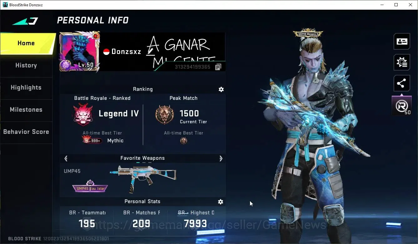 Blood Strike Accounts ASIA|Collab 7DS[Karl98,QBZ95]+11 ULTRA[Zero-Null,R image 2