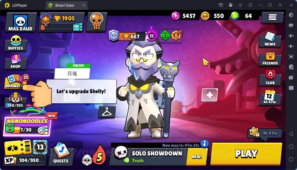 Brawl Stars Accounts Global |Trophy 1905 | Brawler3 Max with Supercharge |Skins 1 Legendary 2 Mythic,6 Epic|Bling 1