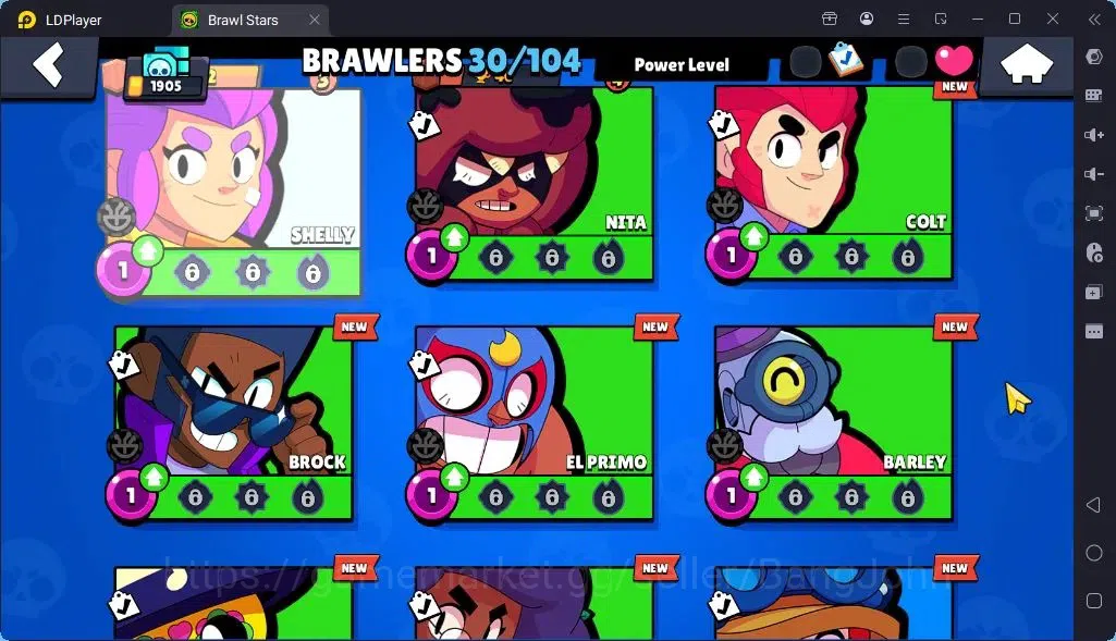 Brawl Stars Accounts Global |Trophy 1905 | Brawler3 Max with Supercharge |Skins 1 Legendary 2 Mythic,6 Epic|Bling 17