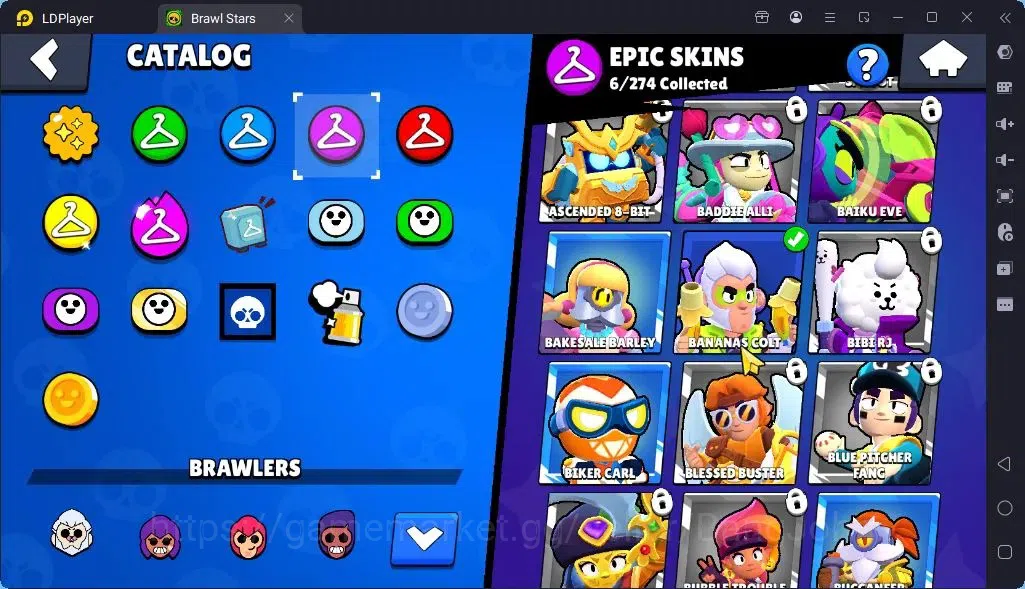Brawl Stars Accounts Global |Trophy 1905 | Brawler3 Max with Supercharge |Skins 1 Legendary 2 Mythic,6 Epic|Bling 4