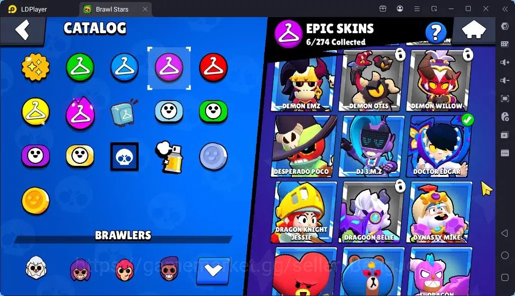 Brawl Stars Accounts Global |Trophy 1905 | Brawler3 Max with Supercharge |Skins 1 Legendary 2 Mythic,6 Epic|Bling 6