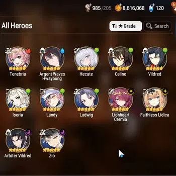 Epic Seven Accounts Starter GLOBAL|Unverif|NEW ERA 4ML(Zio,Arby,Lidica,Cermia)+A Hwayoung,Landy,Hecate|Bless,PoH ON|Theater