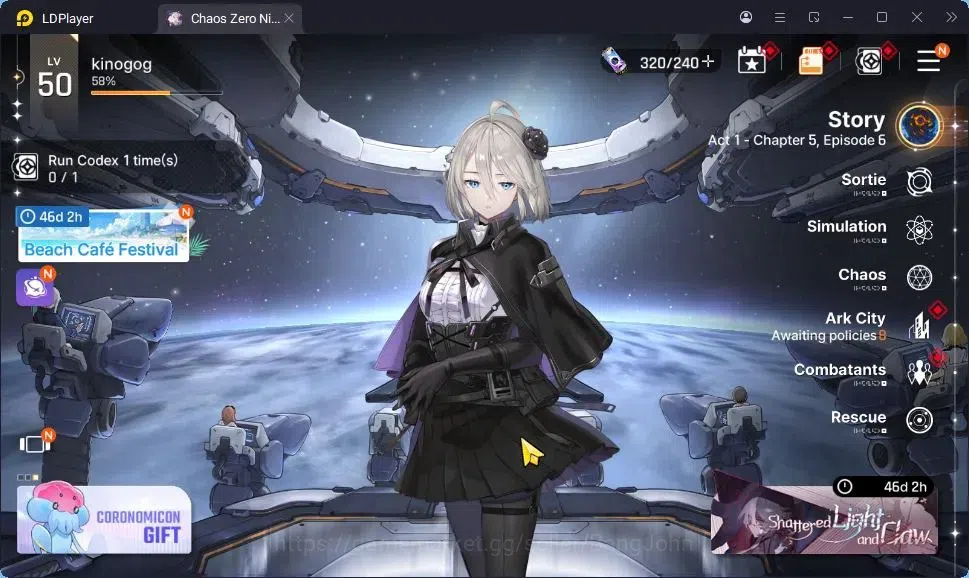 Chaos Zero Nightmare Accounts Global |Lv.50|Act 1-CH5|10 SSR(Orlea lv55,Tenebria,Sereniel,Yuki,Rin,Mei 1