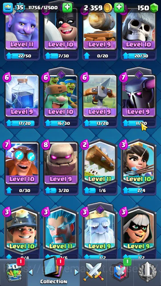 Clash Royale Accounts Midgame Lvl 35|Trophy 8148|KTL 12|Limited Skin|Card 119| 1 Hero 6 EVO 6 Champ 21 Legendary 33 Epic 30 10