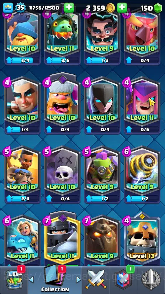 Clash Royale Accounts Midgame Lvl 35|Trophy 8148|KTL 12|Limited Skin|Card 119| 1 Hero 6 EVO 6 Champ 21 Legendary 33 Epic 30 11