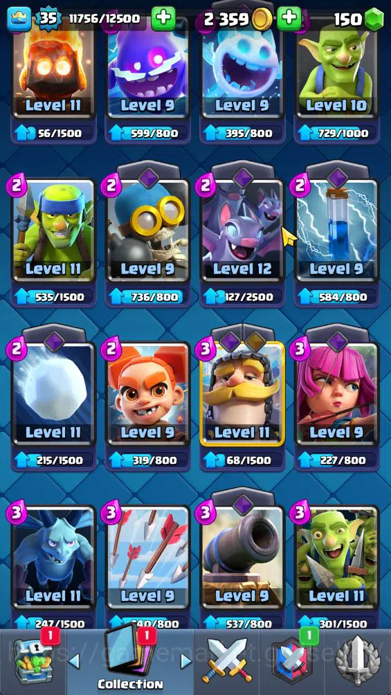 Clash Royale Accounts Midgame Lvl 35|Trophy 8148|KTL 12|Limited Skin|Card 119| 1 Hero 6 EVO 6 Champ 21 Legendary 33 Epic 30 5