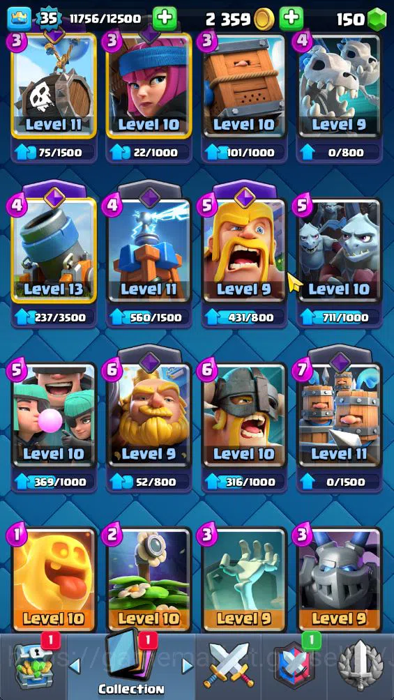 Clash Royale Accounts Midgame Lvl 35|Trophy 8148|KTL 12|Limited Skin|Card 119| 1 Hero 6 EVO 6 Champ 21 Legendary 33 Epic 30 6
