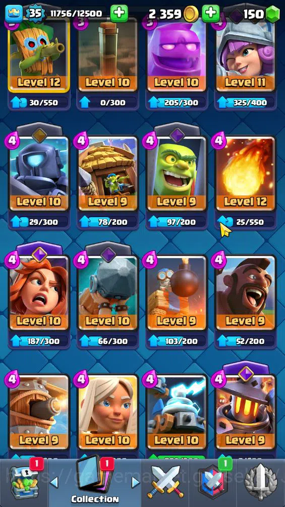 Clash Royale Accounts Midgame Lvl 35|Trophy 8148|KTL 12|Limited Skin|Card 119| 1 Hero 6 EVO 6 Champ 21 Legendary 33 Epic 30 7