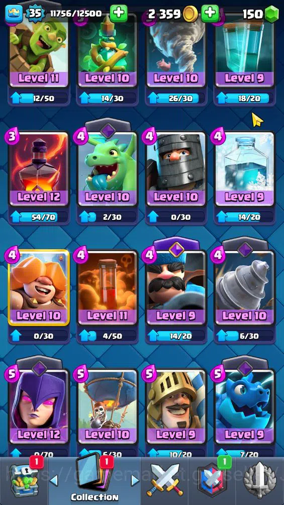 Clash Royale Accounts Midgame Lvl 35|Trophy 8148|KTL 12|Limited Skin|Card 119| 1 Hero 6 EVO 6 Champ 21 Legendary 33 Epic 30 9