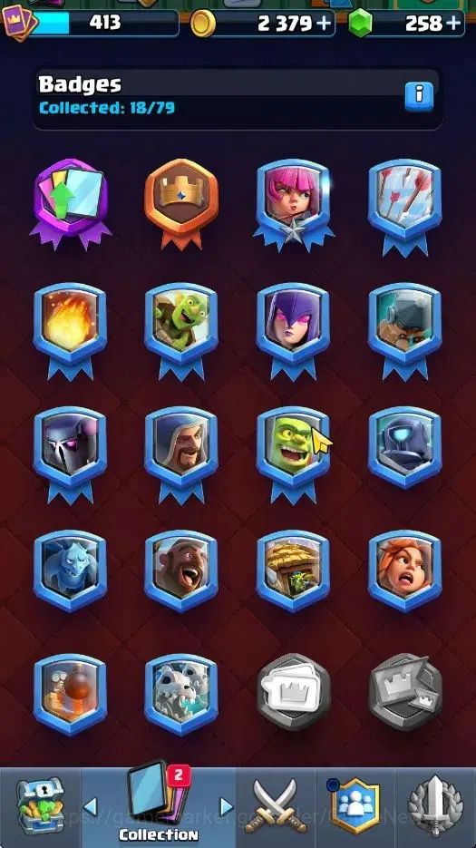 Clash Royale Accounts High-End Lvl 413|KTL 10|Trophy 3100|258 Gems|Card 51/122|1 Hero 4 EVO 12 Epic 20 Rare 19 Common|Arena 10