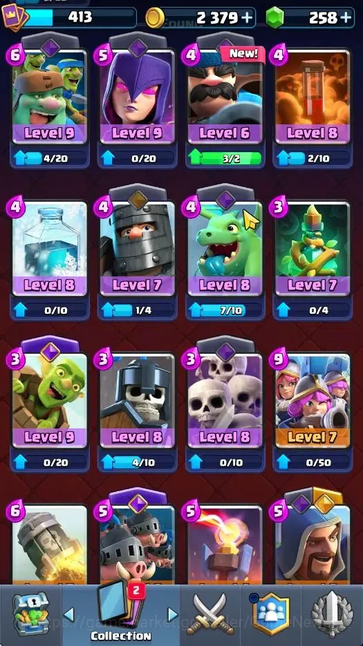 Clash Royale Accounts High-End Lvl 413|KTL 10|Trophy 3100|258 Gems|Card 51/122|1 Hero 4 EVO 12 Epic 20 Rare 19 Common|Arena 12