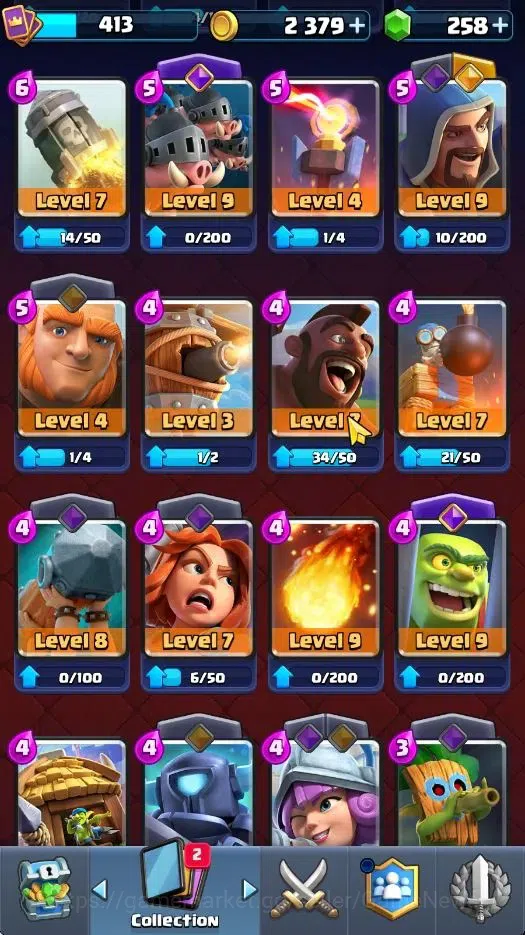 Clash Royale Accounts High-End Lvl 413|KTL 10|Trophy 3100|258 Gems|Card 51/122|1 Hero 4 EVO 12 Epic 20 Rare 19 Common|Arena 13