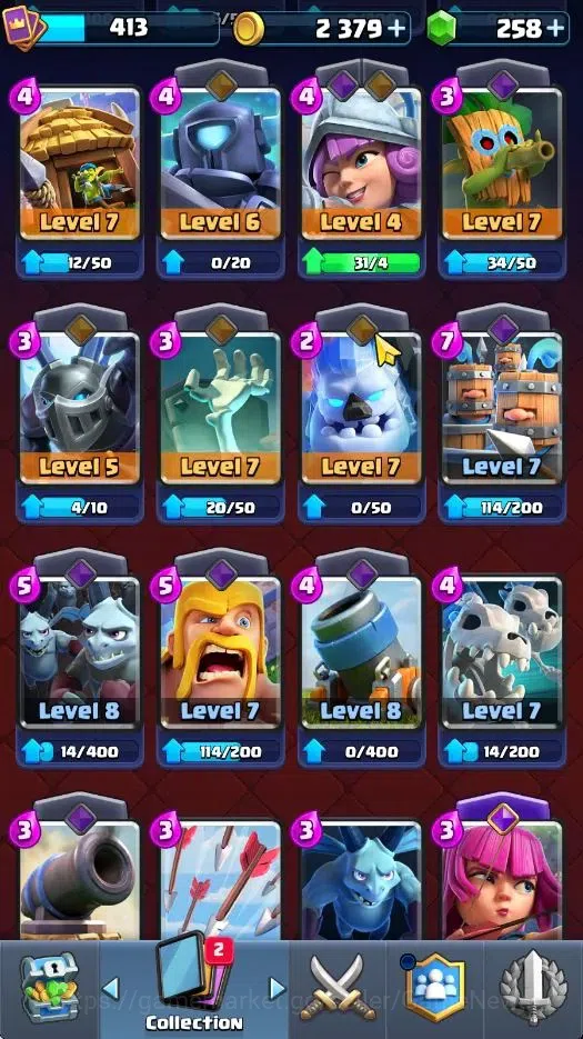 Clash Royale Accounts High-End Lvl 413|KTL 10|Trophy 3100|258 Gems|Card 51/122|1 Hero 4 EVO 12 Epic 20 Rare 19 Common|Arena 14
