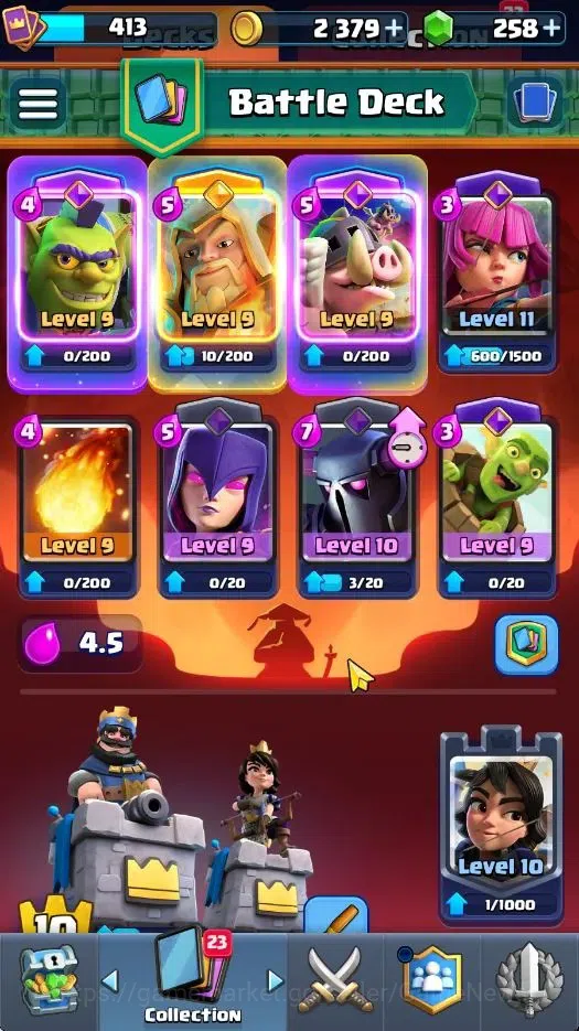 Clash Royale Accounts High-End Lvl 413|KTL 10|Trophy 3100|258 Gems|Card 51/122|1 Hero 4 EVO 12 Epic 20 Rare 19 Common|Arena 4
