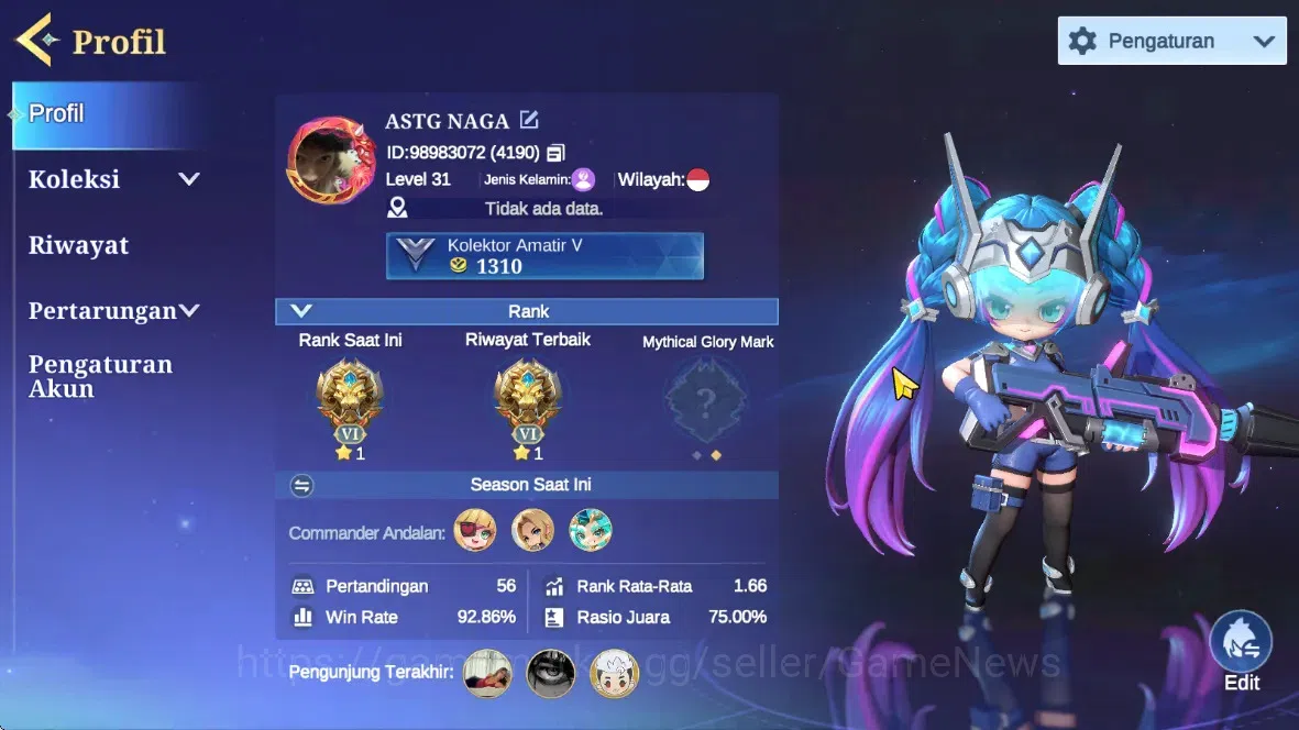 Magic Chess: Go Go Accounts Rank Legend VI|Bonus Mlbb|24 Commander 4 Max(Fanny image 2