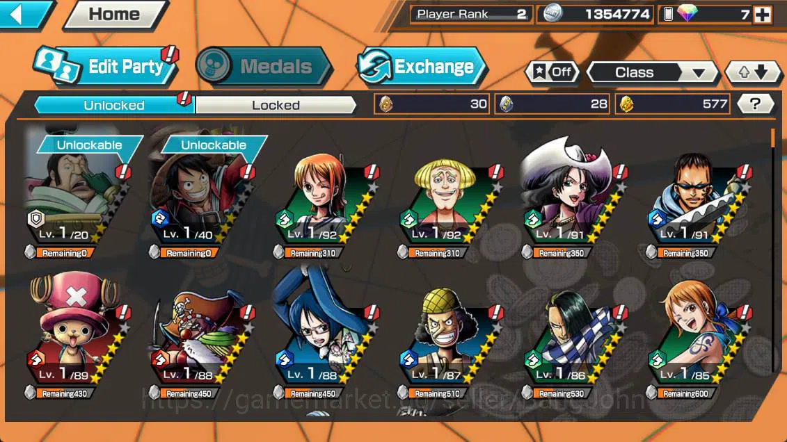 One Piece Bounty Rush Accounts Others GLOBAL | EX3 st ethanbaron, BP kuzan, Onigashima kaido more detail check SS OPBR254B 4
