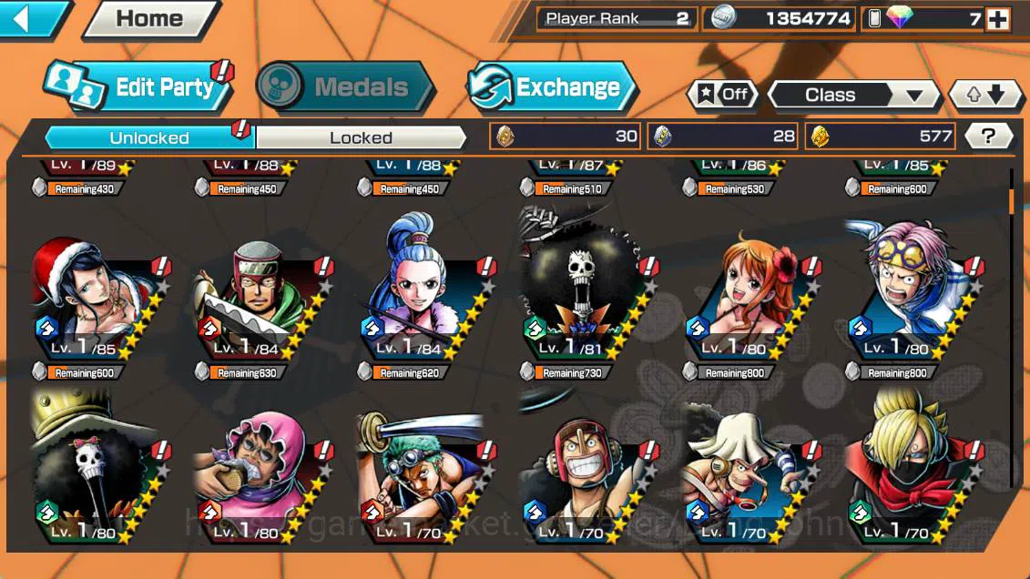One Piece Bounty Rush Accounts Others GLOBAL | EX3 st ethanbaron, BP kuzan, Onigashima kaido more detail check SS OPBR254B 5