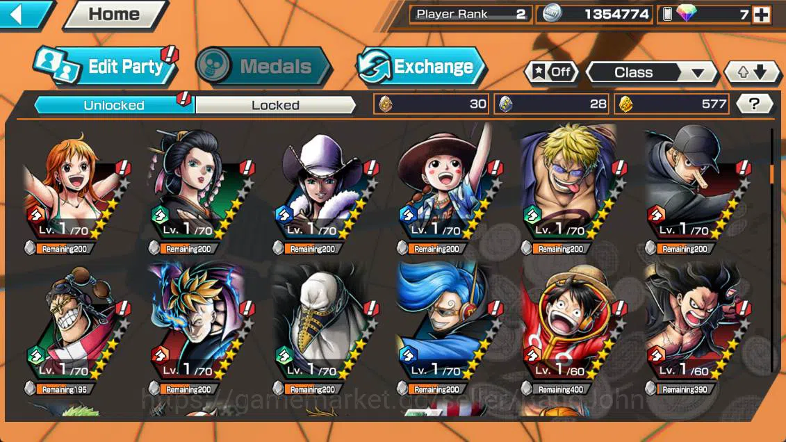 One Piece Bounty Rush Accounts Others GLOBAL | EX3 st ethanbaron, BP kuzan, Onigashima kaido more detail check SS OPBR254B 6