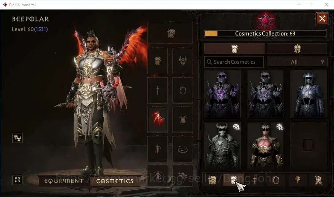 Diablo Immortal Accounts High-End SEA-Enigma CS Off|60 (1531) Warlock - Vanquisher |CR 60k |Reso 3138 |8x L30 Legendary 10