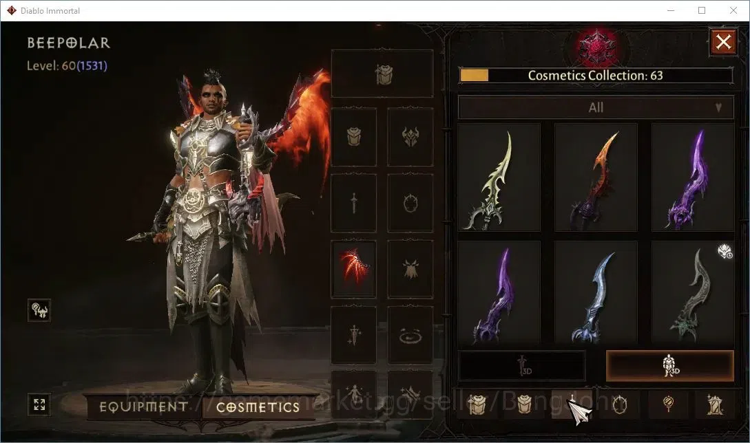 Diablo Immortal Accounts High-End SEA-Enigma CS Off|60 (1531) Warlock - Vanquisher |CR 60k |Reso 3138 |8x L30 Legendary 11