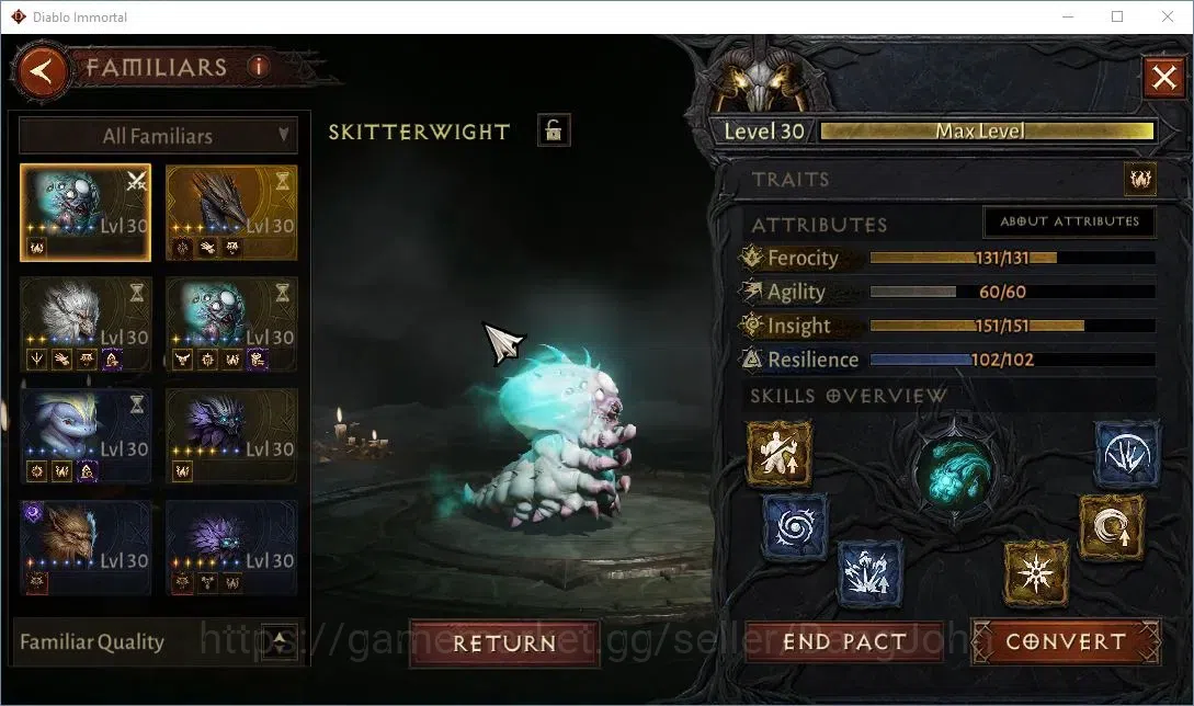 Diablo Immortal Accounts High-End SEA-Enigma CS Off|60 (1531) Warlock - Vanquisher |CR 60k |Reso 3138 |8x L30 Legendary 18
