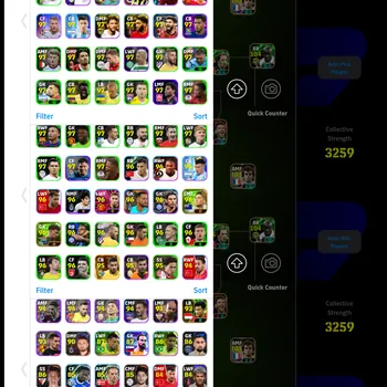 eFootball Accounts Legends & Iconic Players 3260+Team I Messi 108 I Johan 108 I Hazard 105 I Neymar 105 I Platini 105 I