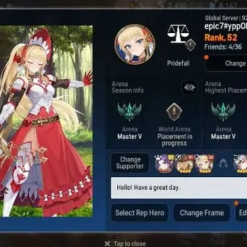 Epic Seven Accounts High-End Global Unverif|6ML (Tidal Rift Elvira.Zio,Taeyou Etc.)|PoH+Bless ON|Stigma 8.4K|Stove(ES880Z)