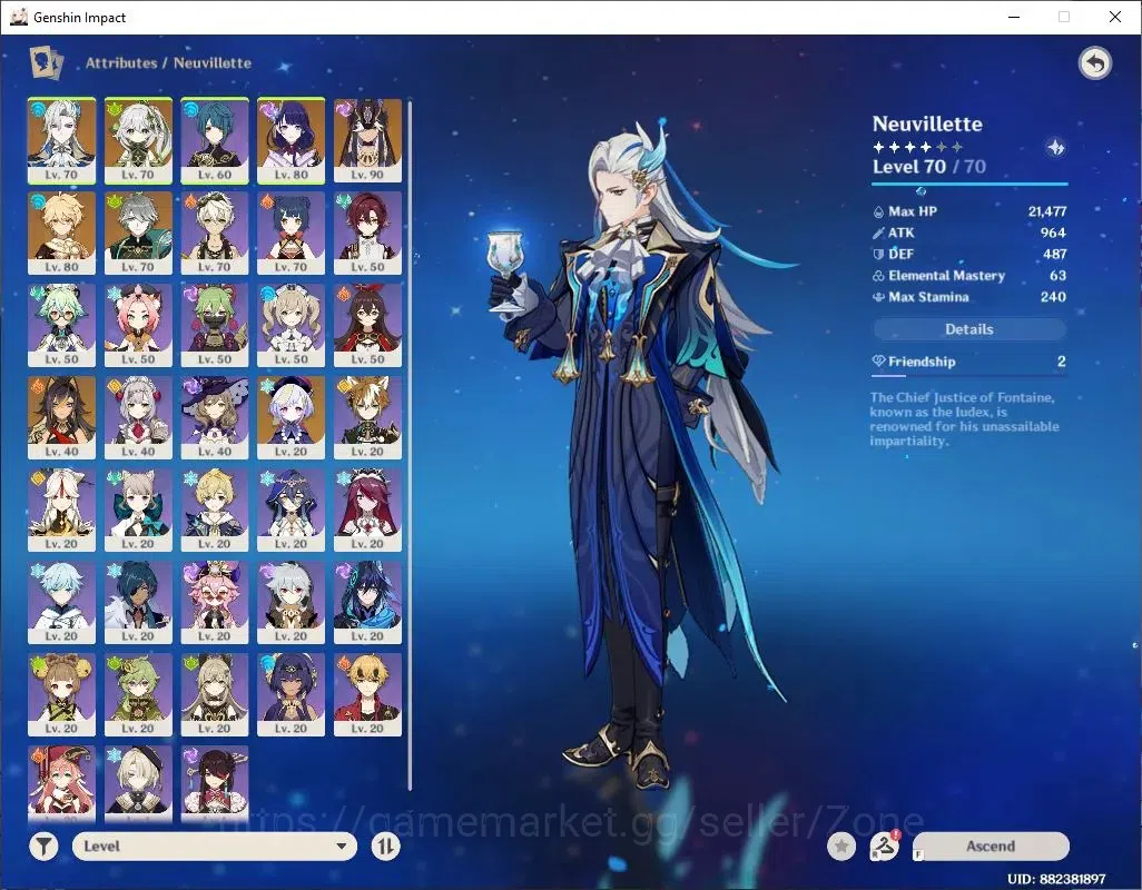 Genshin Impact Accounts Mid Game ASIA|AR54|5 limit(Neuvillette,Nahida,RShogun,Nouvillete, Etc)|MC Male|TakeMail(GI1198Z) 1