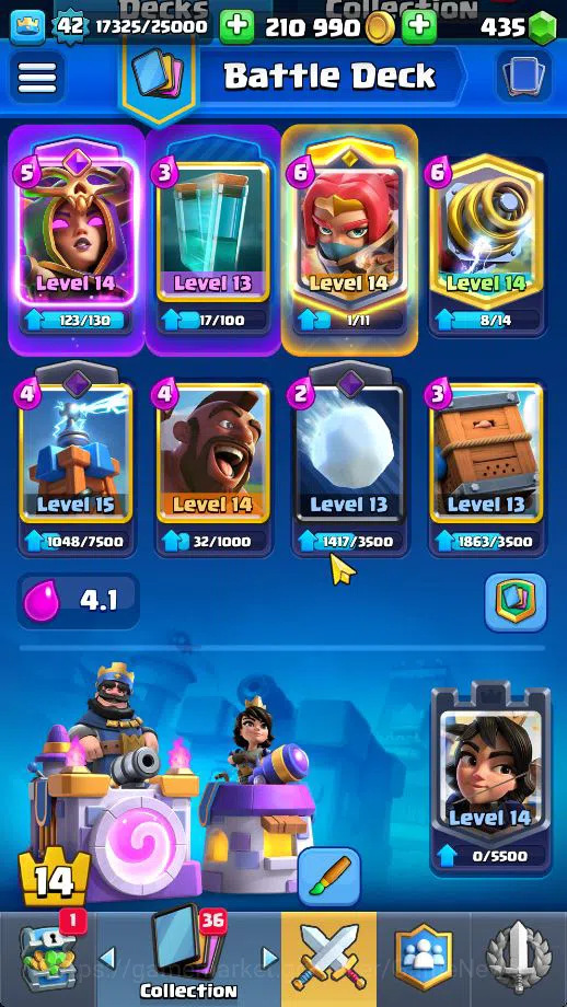 Clash Royale Accounts Midgame Lv 42|Trophy 9195|KTL 14|Limited Skin|Card 121| 1 HERO 7 EVO 8 Champ 21 Legendary 33 Epic 30 3