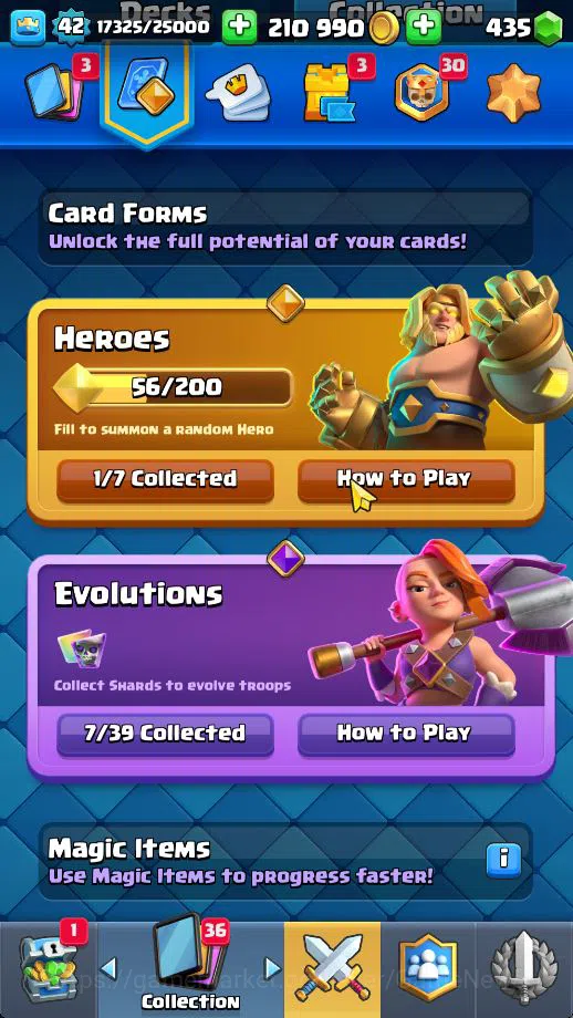 Clash Royale Accounts Midgame Lv 42|Trophy 9195|KTL 14|Limited Skin|Card 121| 1 HERO 7 EVO 8 Champ 21 Legendary 33 Epic 30 5