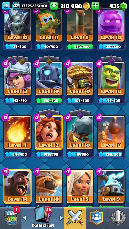 Clash Royale Accounts Midgame Lv 42|Trophy 9195|KTL 14|Limited Skin|Card 121| 1 HERO 7 EVO 8 Champ 21 Legendary 33 Epic 30 8