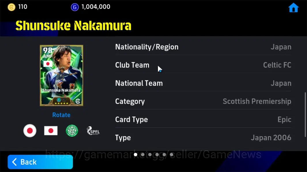eFootball Accounts Android|Epic Shunsuke Nakamura,ShowTime Joan Garci image 7