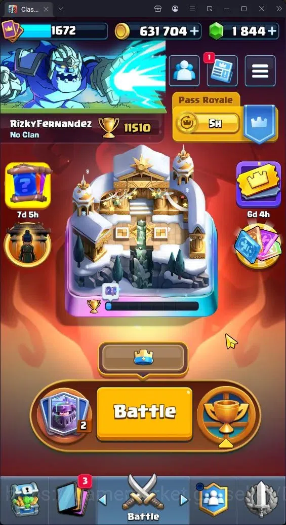 Clash Royale Accounts Others Trophy 11510|CL 1672 |KTL 15 |Card 122 |5 Max |8 Champ |11 Evo |6 Hero |Arena 28 |1844 Gems 1